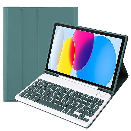 GUPENAA Tastatur Hülle für Samsung Galaxy Tab S9 Ultra 14.6'' 2023 (SM-X910/X916B) mit Stifthalter, Magnetische Abnehmbare Tastatur,Dark Green von GUPENAA