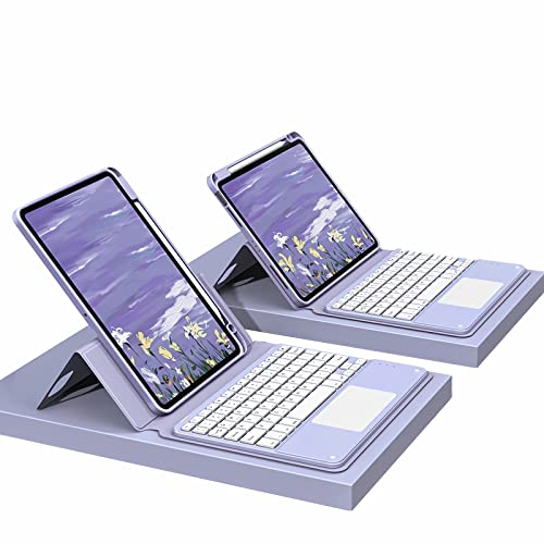 GUPENAA Tastaturtasche für iPad Mini 6. Generation (8,3 Zoll 2021), 360 ° drehbare, magnetische abnehmbare Touchpad-Tastatur mit Bleistifthalter,Lila von GUPENAA