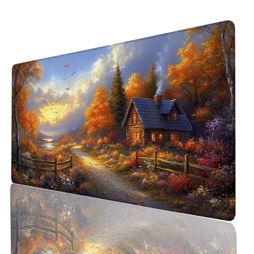 Mauspad Baum, Gaming Mauspad XXL 1000 x 500 x 3mm, Großes Schreibtischunterlage Sonnenuntergang, Mousepad rutschfeste wasserdichte Verbessert Geschwindigkeit und Präzision, Büro Gaming GYL-1458 von GUUOYUAL