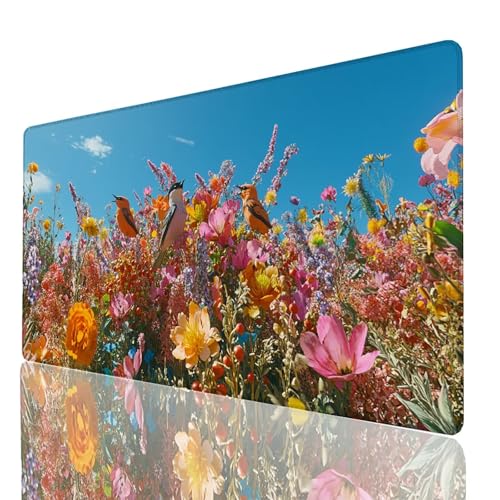 Mauspad Farbe, Gaming Mauspad XXL 1400x600x3mm, Großes Schreibtischunterlage Vogel, Mousepad Rutschfeste Wasserdichte Verbessert Geschwindigkeit und Präzision, für Familie Büro Gaming Tisch Deko GYL10 von GUUOYUAL