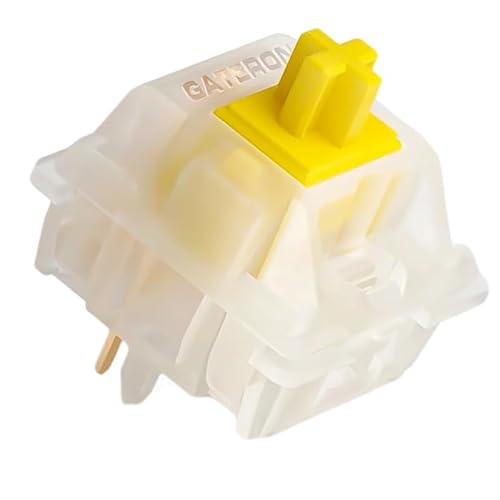 GUYEKS Gateron Milky Yellow Pro Switches,5-poliger Lineare VorgeschmierteTastaturschalter für mechanische MX-Tastatur(10 Stück,Gelb) von GUYEKS