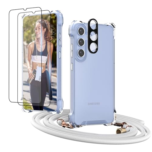 GUtttGU Handykette für A34 5G Hülle mit Band mit 2 Displaychutzfolie Panzerglas 2 Kameraschutz Transparent Handyhülle Samsung A34 Kompatibel mit Schutzhülle für Samsung Galaxy A34 5G von GUtttGU