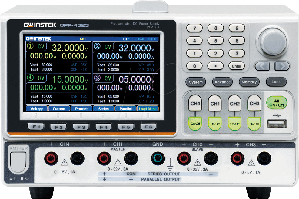 GPP-4323 - Labornetzgerät, 0 - 32 V, 0 - 3 A, programmierbar, 4 Kanäle von GW-INSTEK