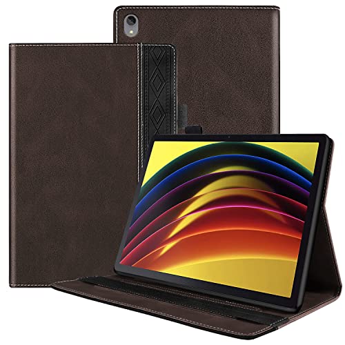 GXLONG Ooboom Hülle für Lenovo Tab P11/P11 Plus 11 Zoll, PU Leder Tasche Schutzhülle Flip Cover Case Wallet Brieftasche Stand mit Kartenfächer Gummiband - Kaffee von GXLONG