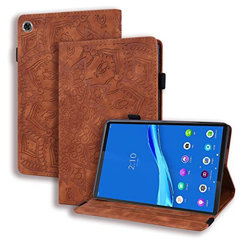 Ooboom Hülle für Lenovo Tab M10 (3rd Gen) 10,1" 2022, Mandala Muster Flip Smart Cover PU Leder Schutzhülle Tasche Brieftasche Multi-Winkel Wallet Case Ständer mit Kartenfächer - Braun von GXLONG