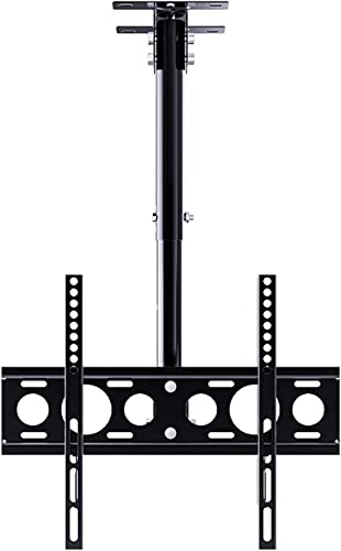 Deckenhalterung für Fernseher, für 26-60 Zoll Flachbildschirme, neigbar, schwenkbar, höhenverstellbar, max. VESA 400 x 400 mm, schwarz, TV-Ständer-Unterstützung von GXXINGIN