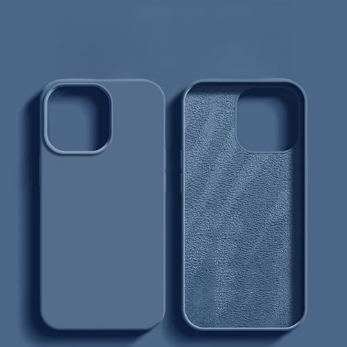 GXZJFC Flüssige Silikon-Handyhülle für iPhone 11 13 12 14 15 Pro Max Hüllen für iPhone 15 Plus, Blau, für iPhone 13 Pro von GXZJFC