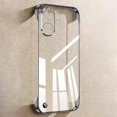 GXZJFC Für iPhone 16 Pro Max Plus Galvanisierte transparente rahmenlose Telefonhülle für iPhone 16 16promax Schützende Hartschalenhülle, 3, Für iPhone 16 von GXZJFC