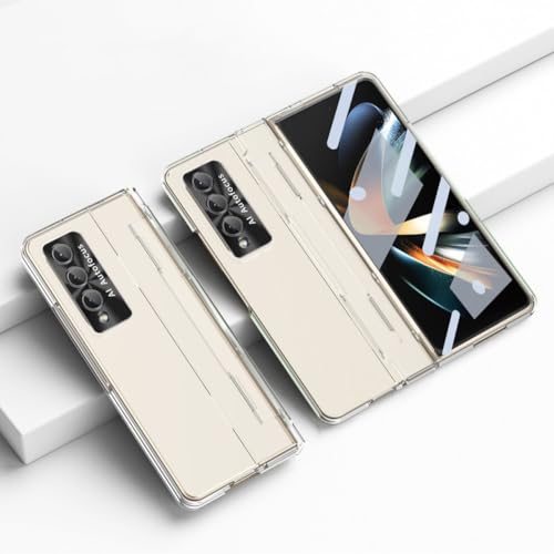 Hülle für Samsung Z Fold 4 Fold 3 Handyhülle Flaches Scharnier Schalenfolie Integrierte All-Inclusive-Schutzhülle,Transparent,für Galaxy Z Fold4 von GXZJFC