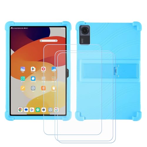 GYDQQKJ Displayschutz + Hülle für Lenovo Yoga Tab Plus,Himmelblau Cover TPU Handyhülle Silikon Tasche Case Schutzhülle + [3 Tabletten ] HD Schutzfolie Disschutzfolie (12.70") - Himmelblau von GYDQQKJ