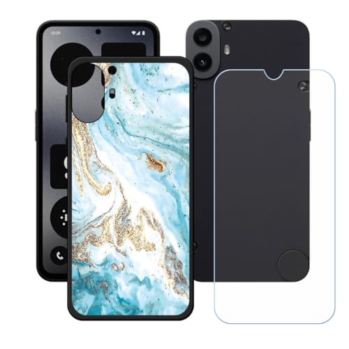 GYDQQKJ Displayschutz + Hülle für Nothing CMF Phone 1,Schwarz Cover TPU Handyhülle Silikon Tasche Case Schutzhülle - HD Schutzfolie Anti-Fall Disschutzfolie für (6.67") - LH33 von GYDQQKJ