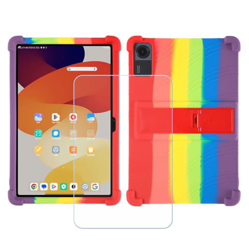 GYDQQKJ Displayschutz + Hülle für TCL Tab 8 Gen 2,Sieben Farben Cover TPU Handyhülle Silikon Tasche Case Schutzhülle - HD Schutzfolie Anti-Fall Disschutzfolie (8.70") - Sieben Farben von GYDQQKJ