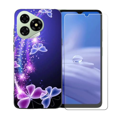 GYDQQKJ Displayschutz + Hülle für Ulefone Note 19,Schwarz Cover TPU Handyhülle Silikon Tasche Case Schutzhülle - HD Schutzfolie Anti-Fall Displayschutz für (6.56") - BST7 von GYDQQKJ