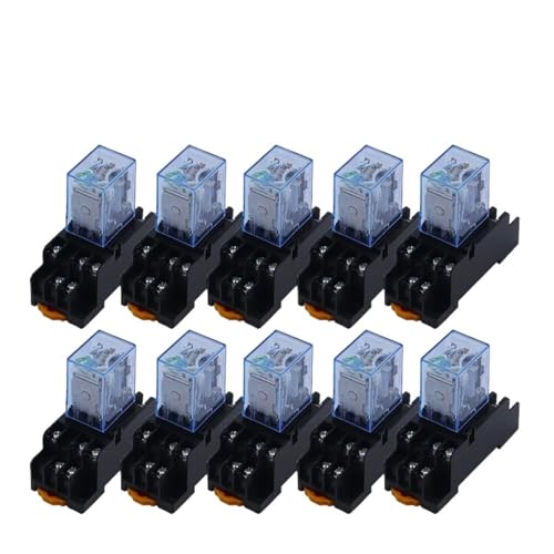 10Set MY3NJ HH53P 3NO3NC Relay With Socket Base Coil DPDT Electromagnetic Relay Switch LED AC110/220V DC6/24V GYEWRIVMO(DC,380V) von GYEWRIVMO