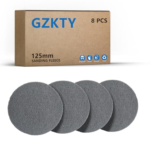 GZKTY 8Stk Schleifvliese 125 mm Klett, P250-300 Körnung, Schleifvliese für Exzenterschleifer, Schleifmaschine, Poliermaschine von GZKTY