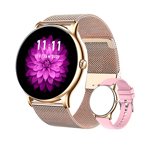 GaWear Smartwatch Damen,Fitness Tracker Uhr 1,28 Zoll Touchscreen Armbanduhr IP67 SmartWatch mit Pulsuhr Schlafmonitor 8 Sportmodi Schrittzähler Stoppuhr,Sportuhr für Damen für iOS Android (Gold) von GaWear