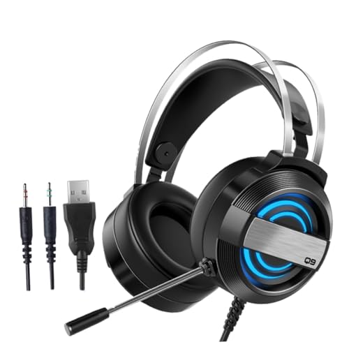 Gadpiparty 1 STK Headset Kabelgebundene Ohrhörer mit Mikrofon Kopfhörer Gaming Headphones Wired Headphones mikrofon für pc Gaming microfon Gaming Microphone kabelkopförer Metall Black von Gadpiparty