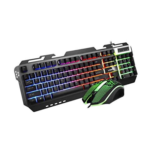 Gadpiparty 1 Satz Maustaste Gesetzt Wiederaufladbare Tastatur Verdrahtet Ergonomisch Office-Tastatur Elektronische Tastatur Mauspad Kabelgebundene Gaming- Black Aluminiumlegierung von Gadpiparty