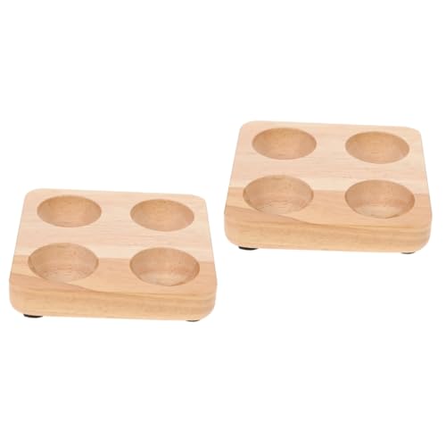 Gadpiparty 2St für Eier teuflische Eierbehälter Eierträger Eierhalter Arbeitsplatte Ei-Flats egg tray eier behälter Eierschutzhalter Kücheneierständer aus Holz Kautschukholz von Gadpiparty