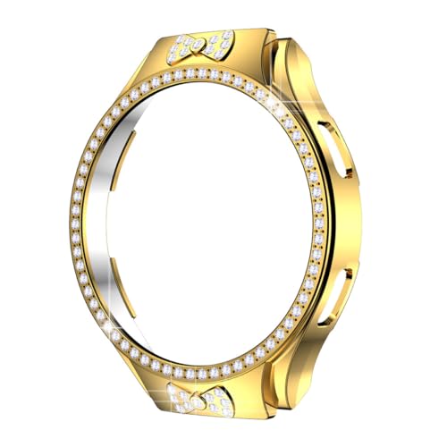 Gadpiparty Diamantgehäuse Decken bezug kompatibel schirmständer verkleidung Bildschirm ansehen Dekoration Smartwatch Uhrengehäuse mit Kristalldekor Muschel sehen Kristalldiamant Golden von Gadpiparty