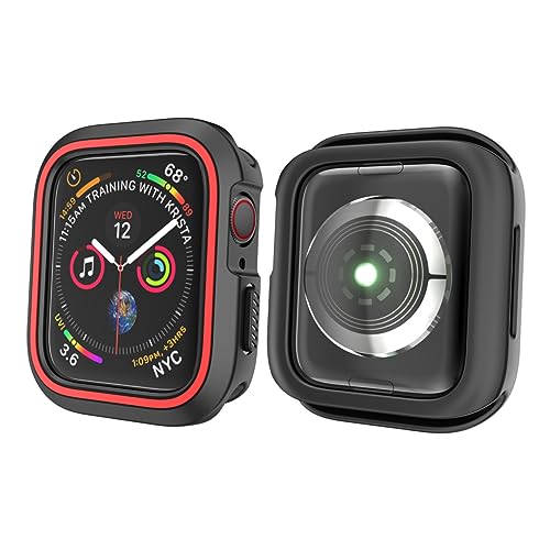 Gadpiparty Silikon Smartwatch Schutzhülle Für Watch 40 Mm Robuster Uhrenschutzrahmen Schwarz Und Rot Inklusive Displayschutzfolie Für Optimalen Kratzschutz Und Einfache von Gadpiparty