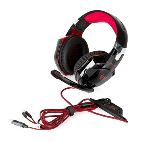 Gadpiparty Spiel-Headset Gamer kopfhörer mit mikrofon gamingheadset mit mikrofon Gaming+Headset Gaming-Headset Deep bass Gaming Headset Spielkopfhörer für Computer Spielkopfhörer geführt rot von Gadpiparty