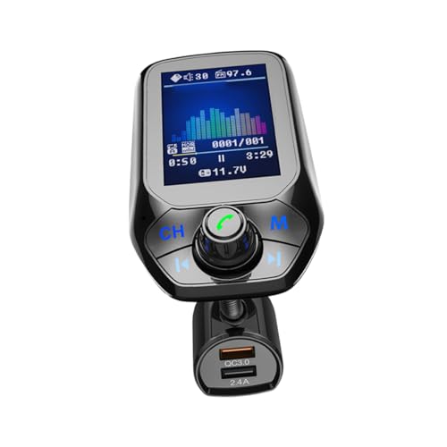 Gadpiparty T43 FM Transmitter Auto Adapter Mit USB Und Slot Digitaler Musik Player Für Auto Kompatibel Mit Smartphone Und Tablet von Gadpiparty