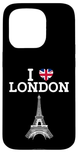 Hülle für iPhone 15 Pro I Love London Funny Eiffel Tower Prank Gag Joke UK Flag Cool von Gagster