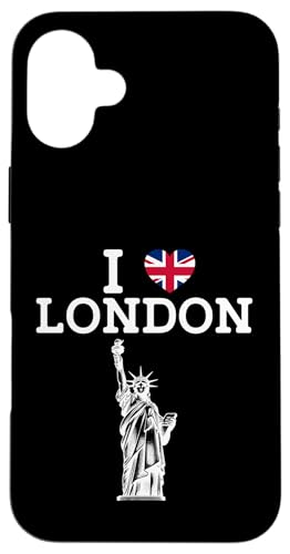 Hülle für iPhone 16 Plus I Love London Statue Of Liberty Funny Gag Joke Prank Humor von Gagster