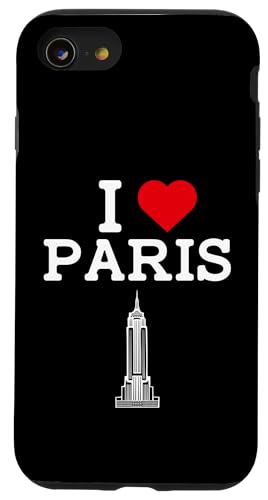 Hülle für iPhone SE (2020) / 7 / 8 I Love Paris Funny Empire State Prank Gag Joke Humor Novelty von Gagster