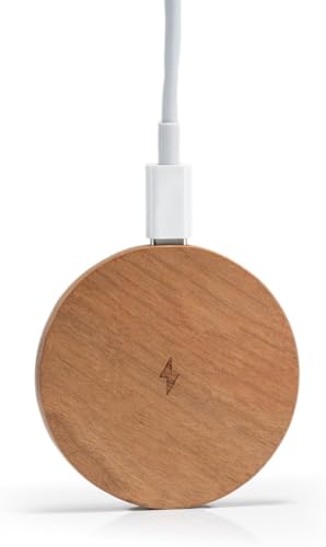 Galileo Gear MagPuck Bamboo Wireless Charger Kompatibel mit MagSafe, Ladegerät für iPhone 15, iPhone 15 Pro, Max, iPhone 14, 13 & 12-15W Schnellladung (USB-C enthalten) von Galileo Gear