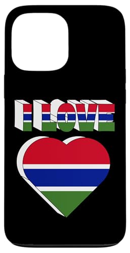 Hülle für iPhone 13 Pro Max Ich liebe Gambia mit gambischer Flagge im Herzen von Gambia Teez