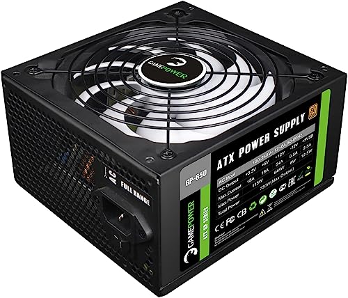 GAMEPOWER GP-650 ATX Netzteil 650W, 80 Plus Bronze Zertifiziert, Ultra-leise 140-mm Lüfter, Aktive PFC-Effizienz des Gaming PC Power Supply von Game Power