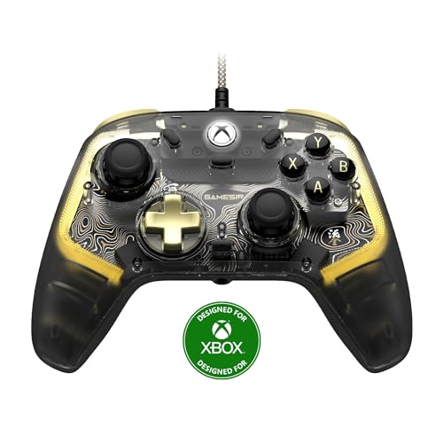 GameSir Kaleid Flux Transparent Wired Controller- Gaming Controller Officially Licensed for Xbox Series X|S, Xbox One,Windows & Steam, Video Game Controller mit Hall Effekt Trigger/Stick,RGB Lichtern von GameSir