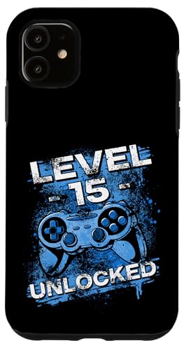 Hülle für iPhone 11 Level Unlocked 15 Jahre Kids | Teenager von Gamer Geburtstag Geschenk für Jungs und Zocker