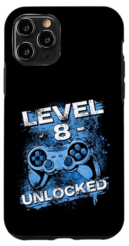 Hülle für iPhone 11 Pro Level Unlocked 8 Jahre Kids von Gamer Geburtstag Geschenk für Jungs und Zocker