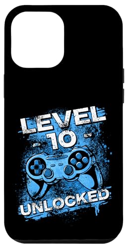 Hülle für iPhone 12 Pro Max Level Unlocked 10 Jahre Kids von Gamer Geburtstag Geschenk für Jungs und Zocker