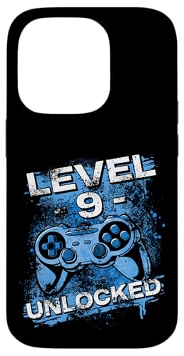 Hülle für iPhone 14 Pro Level Unlocked 9 Jahre Kids von Gamer Geburtstag Geschenk für Jungs und Zocker