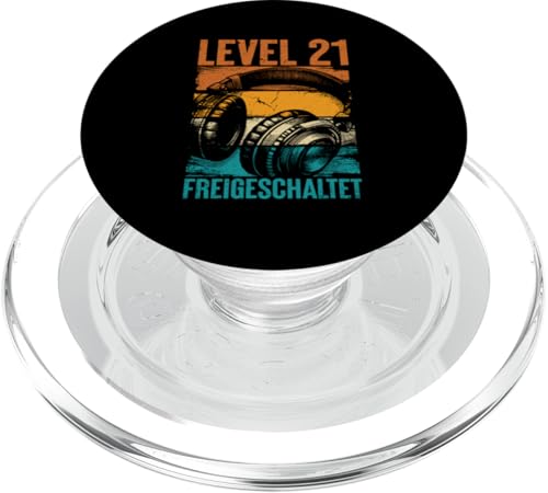 21. Geburtstag Männer Video Gamer Level 21 Unlocked Mann PopSockets PopGrip für MagSafe von Gamer Geburtstag Geschenke Zocker Mann Spieler