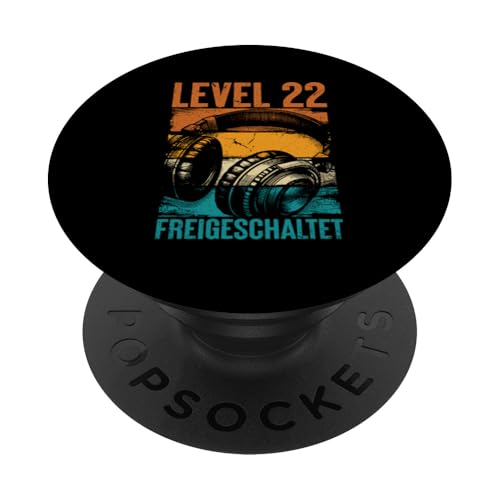 22. Geburtstag Männer Video Gamer Level 22 Unlocked Mann PopSockets Klebender PopGrip von Gamer Geburtstag Geschenke Zocker Mann Spieler