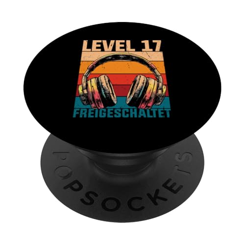 17. Geburtstag Jungen Video Gamer Level 17 Unlocked Jungs PopSockets Klebender PopGrip von Gamer Geburtstag Zocker Jugend Teenager Spieler