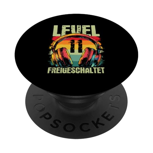 11. Geburtstag Jungen Video Gamer Level 11 Unlocked Jungs PopSockets Klebender PopGrip von Gamer Geburtstag Zocker Kinder Spieler Junge