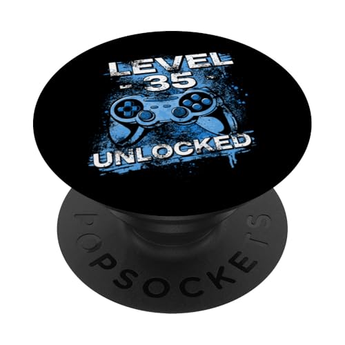 Level 35 Unlocked | Zocker und Gamer PopSockets mit austauschbarem PopGrip von Gamer Mitbringsel, Zubehör & Geschenke für Gamer