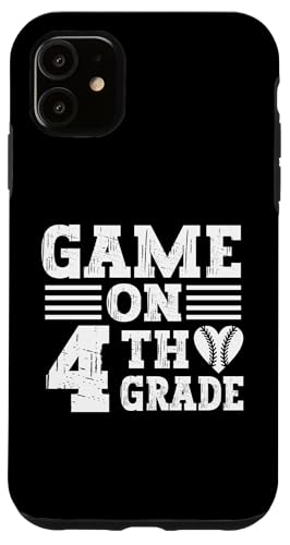 Hülle für iPhone 11 Lustige Spiele am ersten Schultag des Baseballs der vierten Klasse von Games On Grade Baseball Lover Back To School Kid