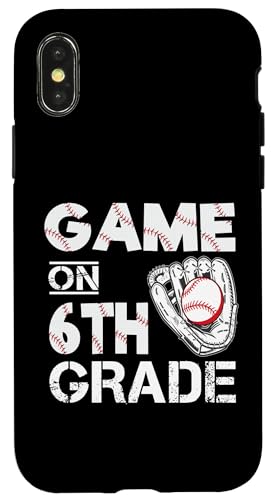 Hülle für iPhone X/XS Lustige Spiele am ersten Schultag des Baseballs der sechsten Klasse von Games On Grade Baseball Lover Back To School Kid