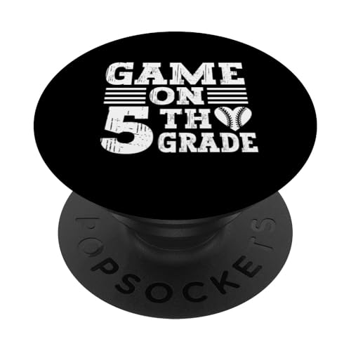 Lustige Spiele am ersten Schultag des Baseballs der fünften Klasse PopSockets mit austauschbarem PopGrip von Games On Grade Baseball Lover Back To School Kid