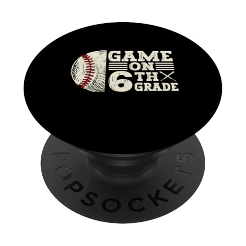 Lustige Spiele am ersten Schultag des Baseballs der sechsten Klasse PopSockets mit austauschbarem PopGrip von Games On Grade Baseball Lover Back To School Kid