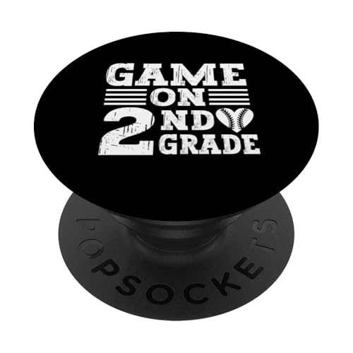 Lustige Spiele am ersten Schultag des Baseballs der zweiten Klasse PopSockets mit austauschbarem PopGrip von Games On Grade Baseball Lover Back To School Kid