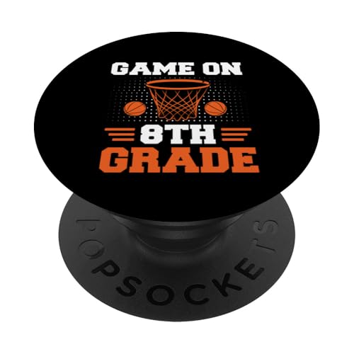 Lustige Spiele am ersten Schultag des Basketballs der achten Klasse PopSockets mit austauschbarem PopGrip von Games On Grade Basketball Lover Back To School Kid