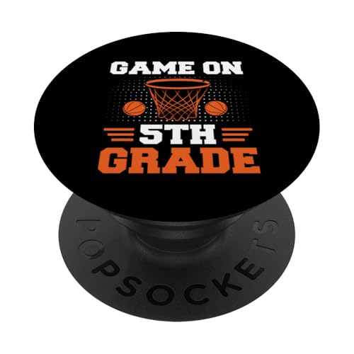 Lustige Spiele am ersten Schultag des Basketballs der fünften Klasse PopSockets mit austauschbarem PopGrip von Games On Grade Basketball Lover Back To School Kid